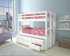 Kanye Twin Bunk Bed - White