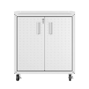 Maximus 31.5" Mobile Garage Cabinet with Shelves - White