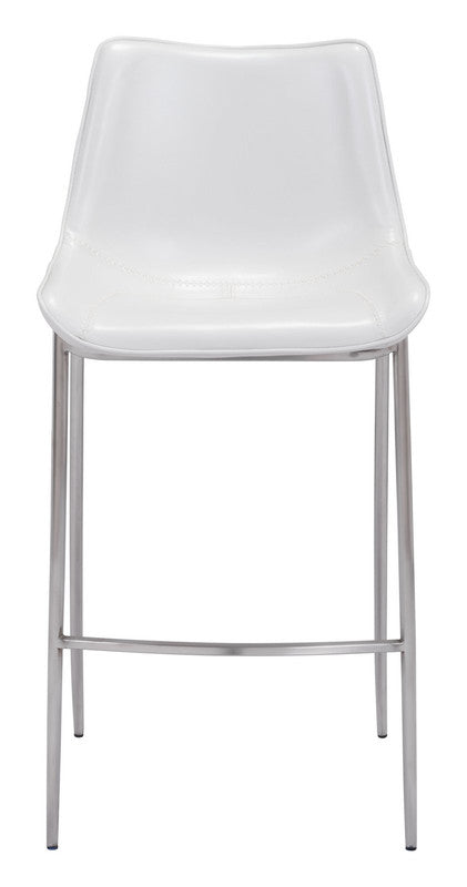 Teglberg Bar Height Stool - White/Silver - Set of 2