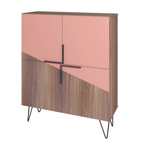Velling Low Cabinet - Brown/Pink