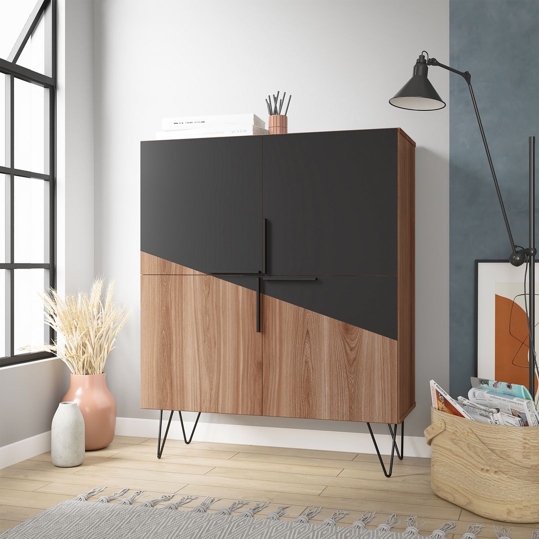Velling Low Cabinet - Brown/Black