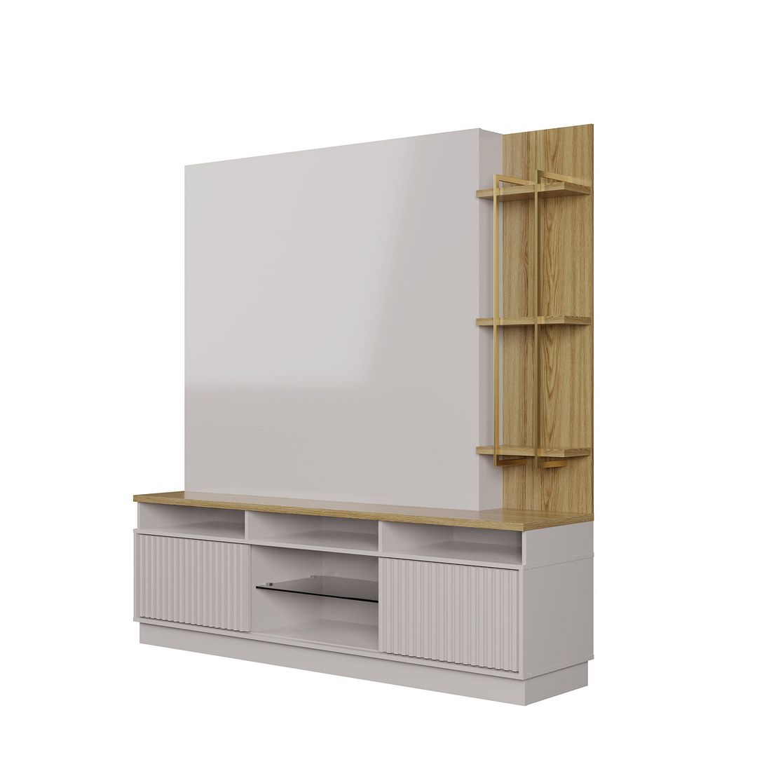 Norup 71" Entertainment Centre - Off White Gloss
