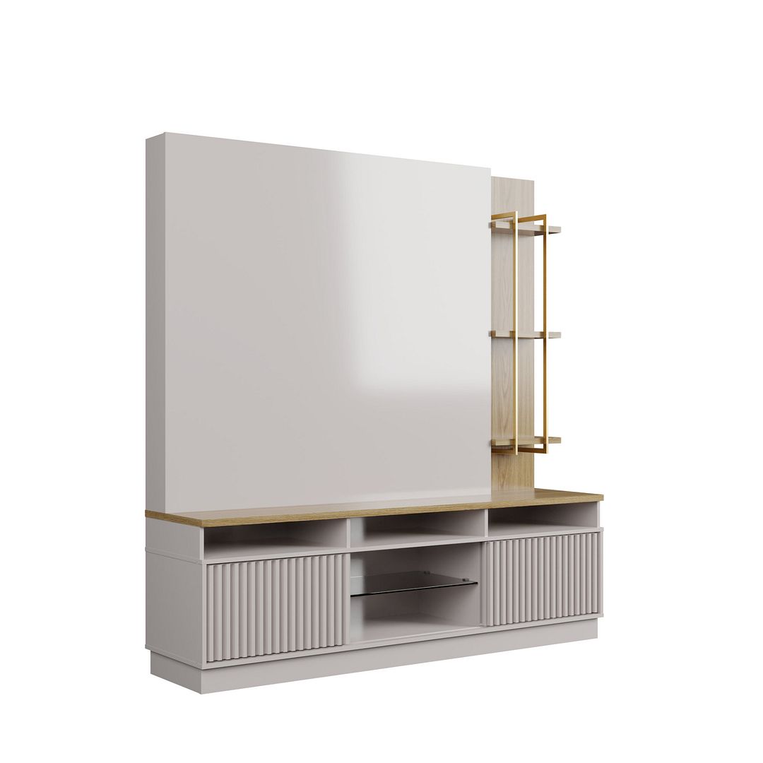 Norup 71" Entertainment Centre - Off White Gloss