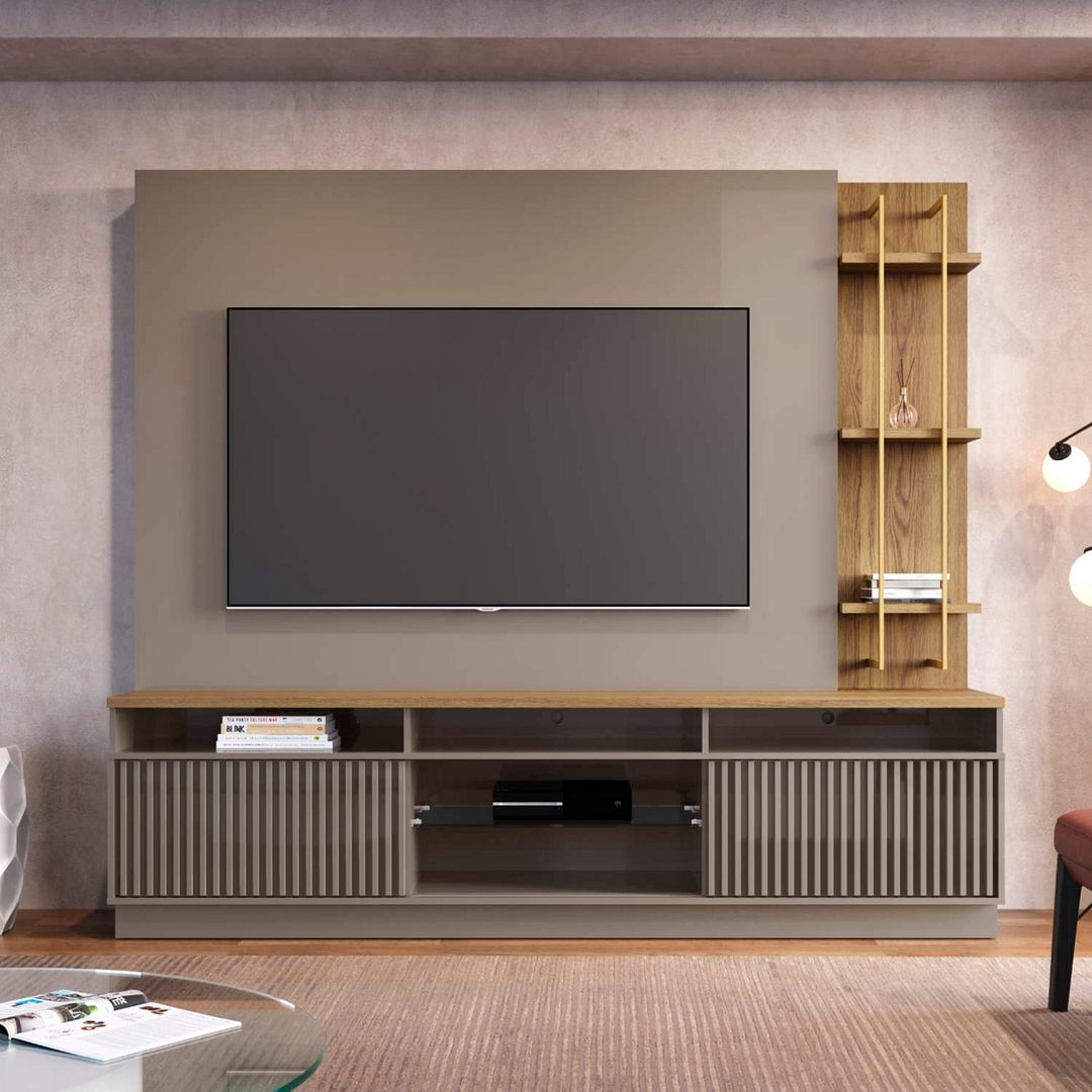 Norup 85" Entertainment Centre - Grey Gloss