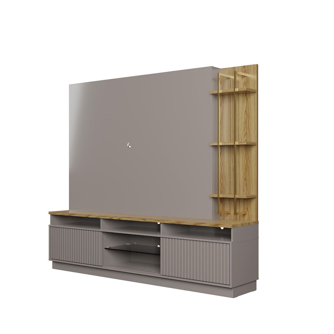 Norup 85" Entertainment Centre - Grey Gloss
