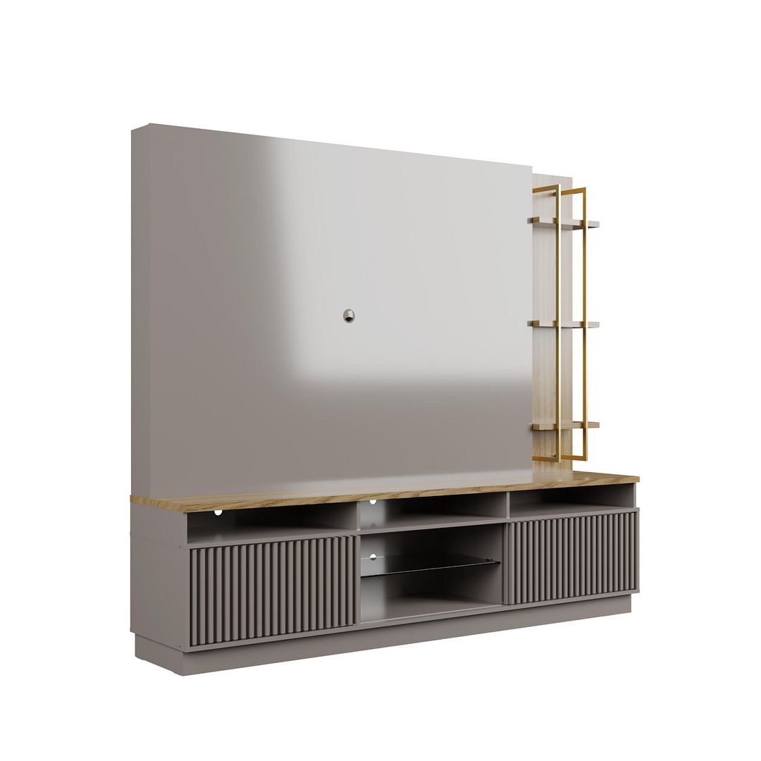 Norup 85" Entertainment Centre - Grey Gloss
