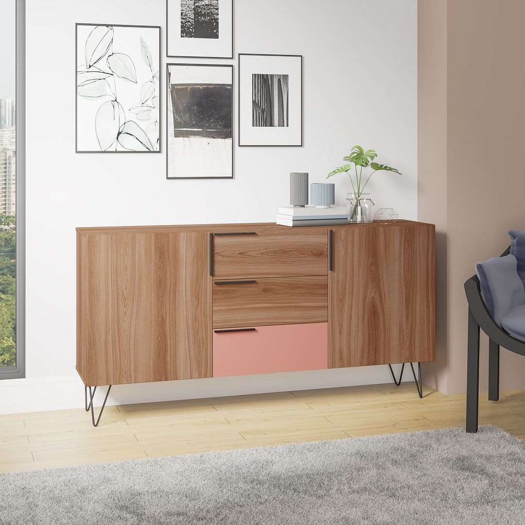 Velling 63" Sideboard - Brown/Pink
