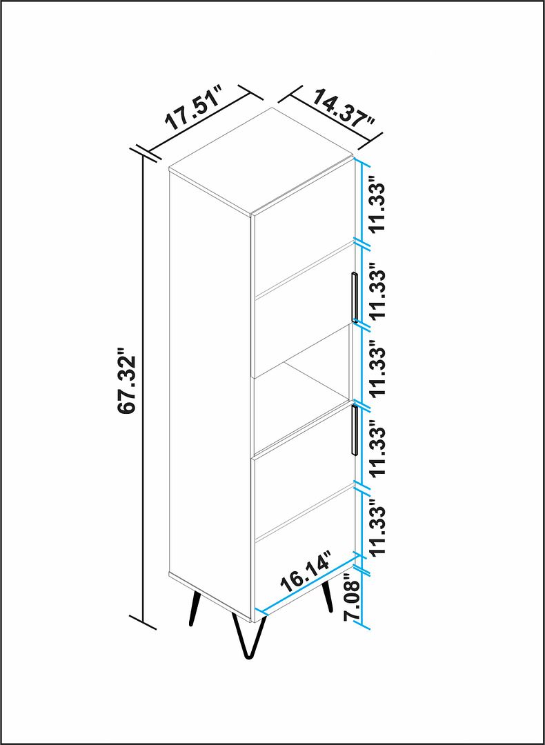 Velling Bookcase Cabinet - White
