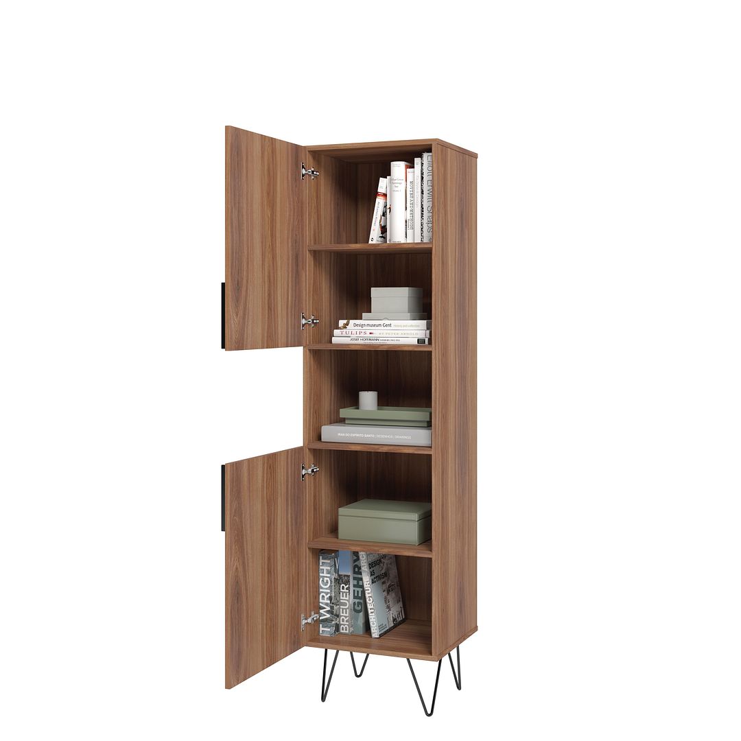 Velling Bookcase Cabinet - Brown/Pink
