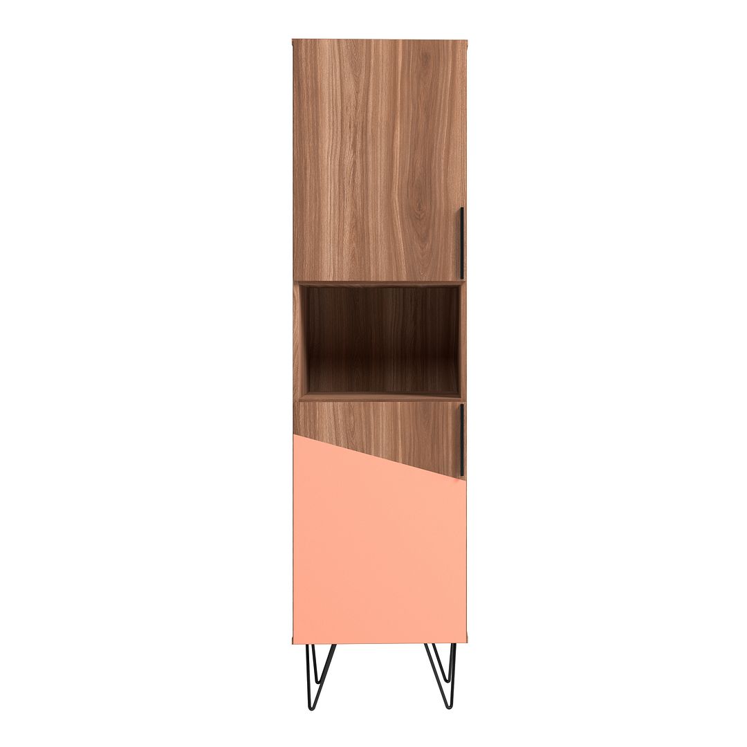 Velling Bookcase Cabinet - Brown/Pink