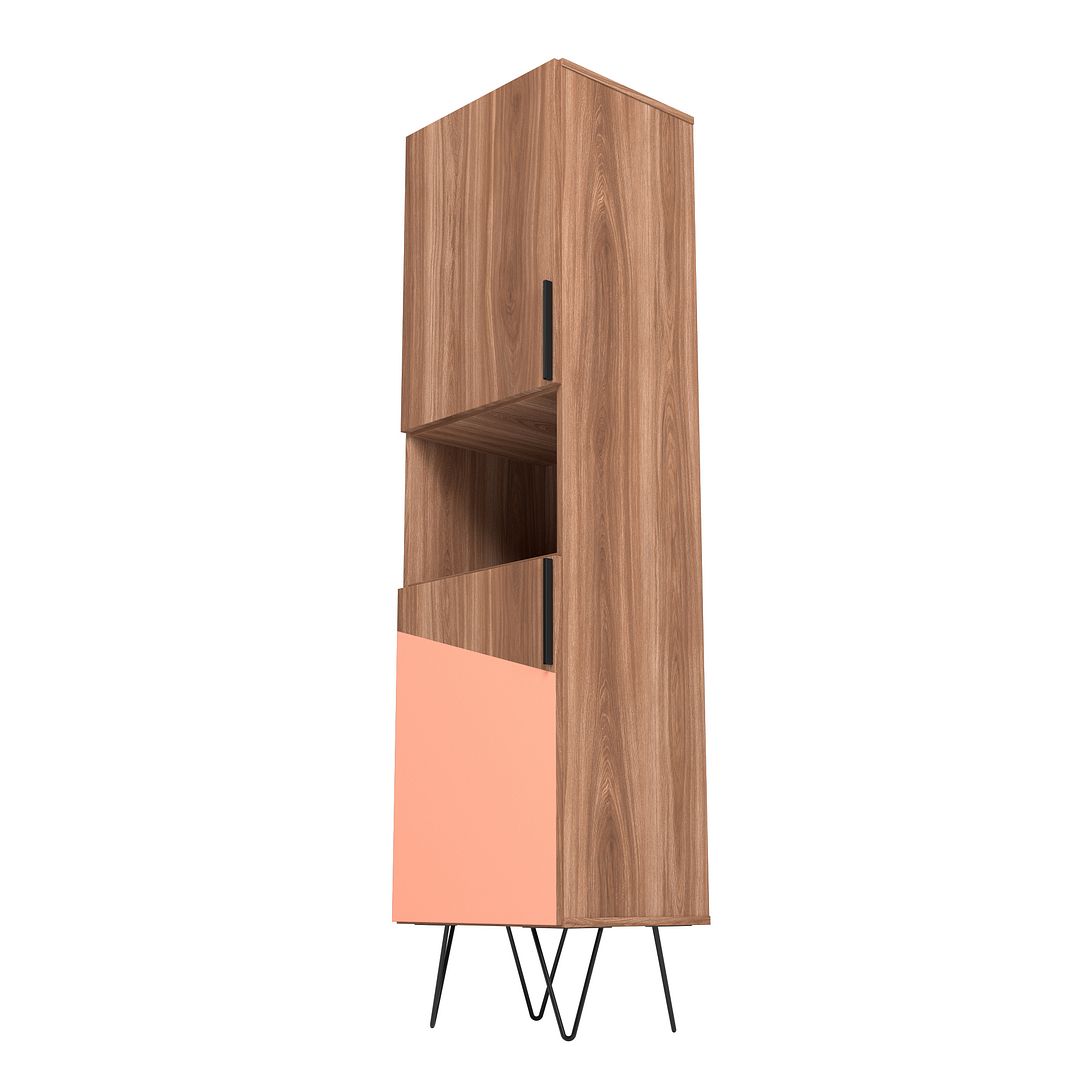Velling Bookcase Cabinet - Brown/Pink
