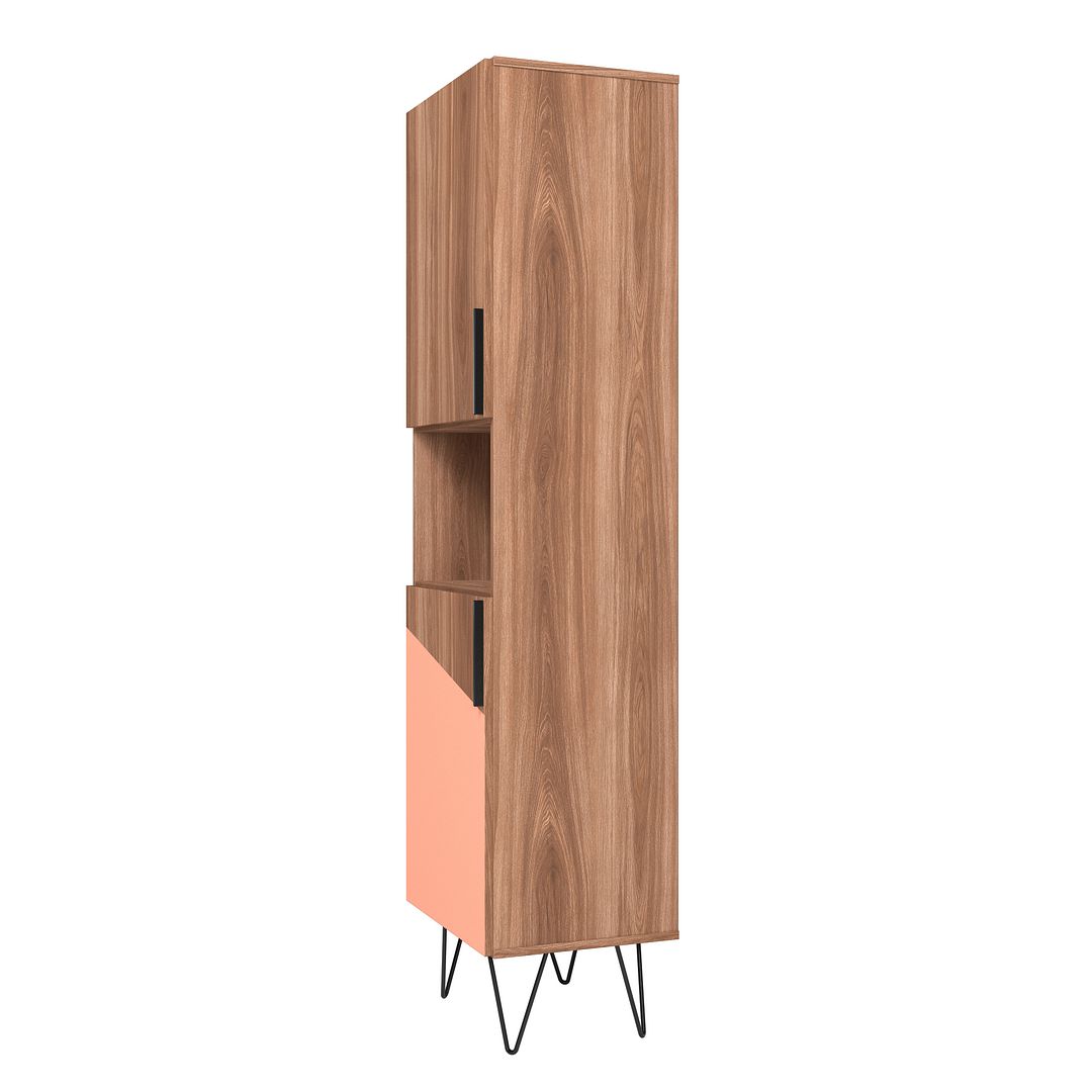 Velling Bookcase Cabinet - Brown/Pink