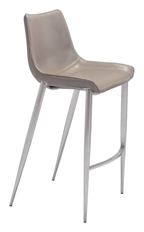 Teglberg Bar Height Stool - Greyish Brown/Silver - Set of 2