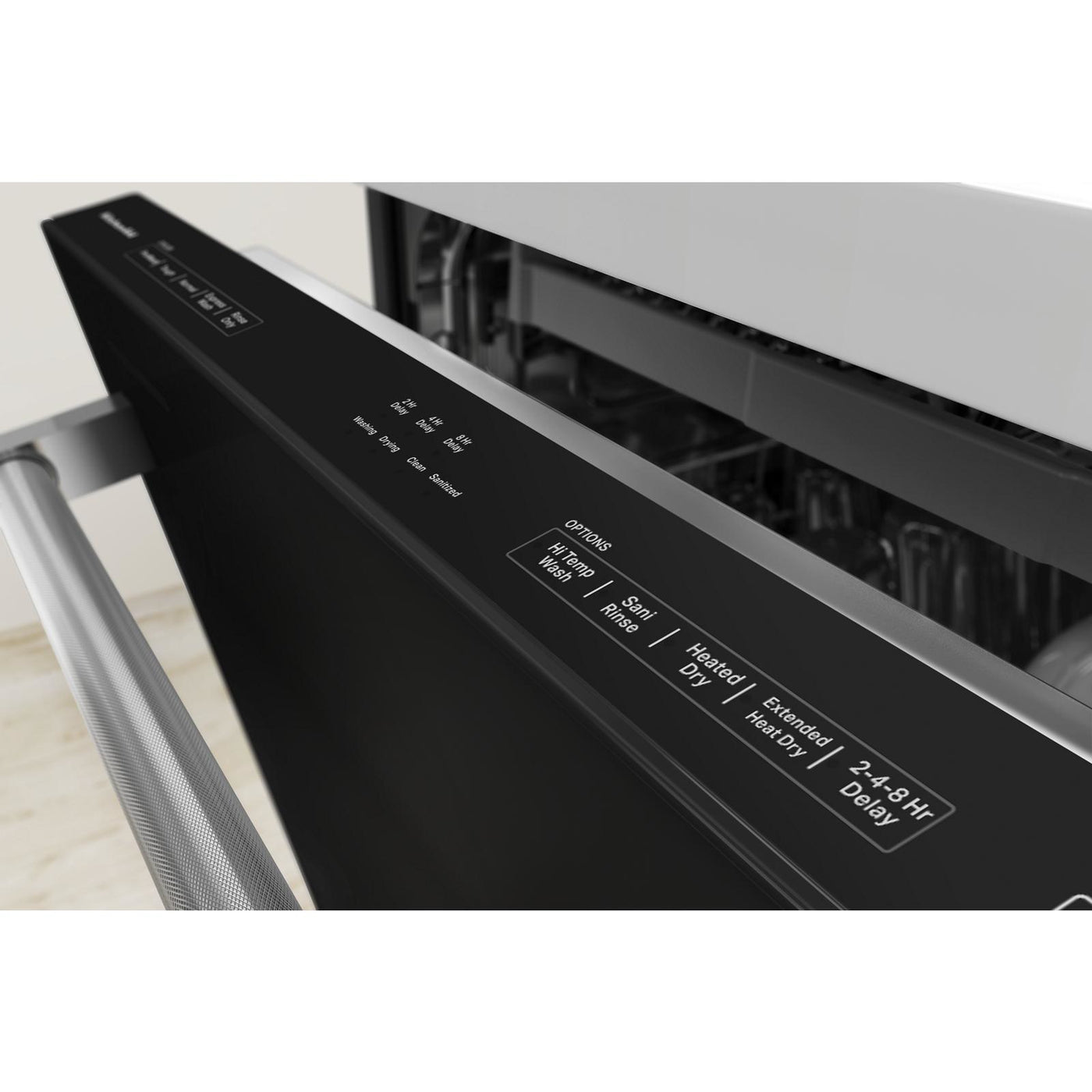 KitchenAid 24" Black Stainless Steel Dishwasher with Third Rack (39 dBA) - KDTE204KBS