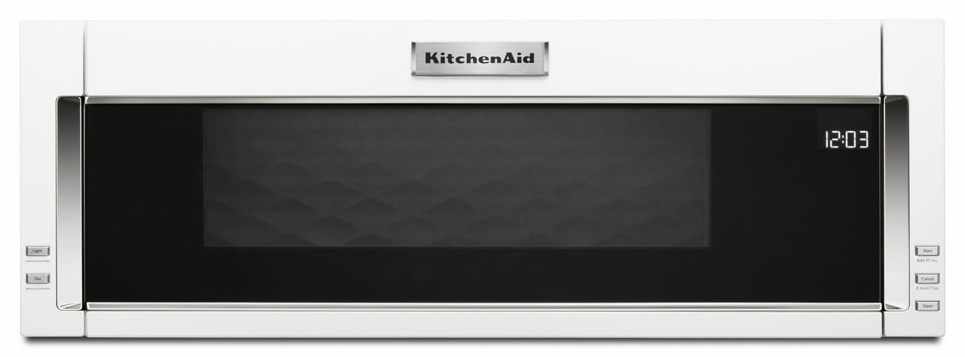 KitchenAid White Low Profile Over-the-Range Microwave and Hood Combination (1.1 Cu.Ft.) - YKMLS311HWH