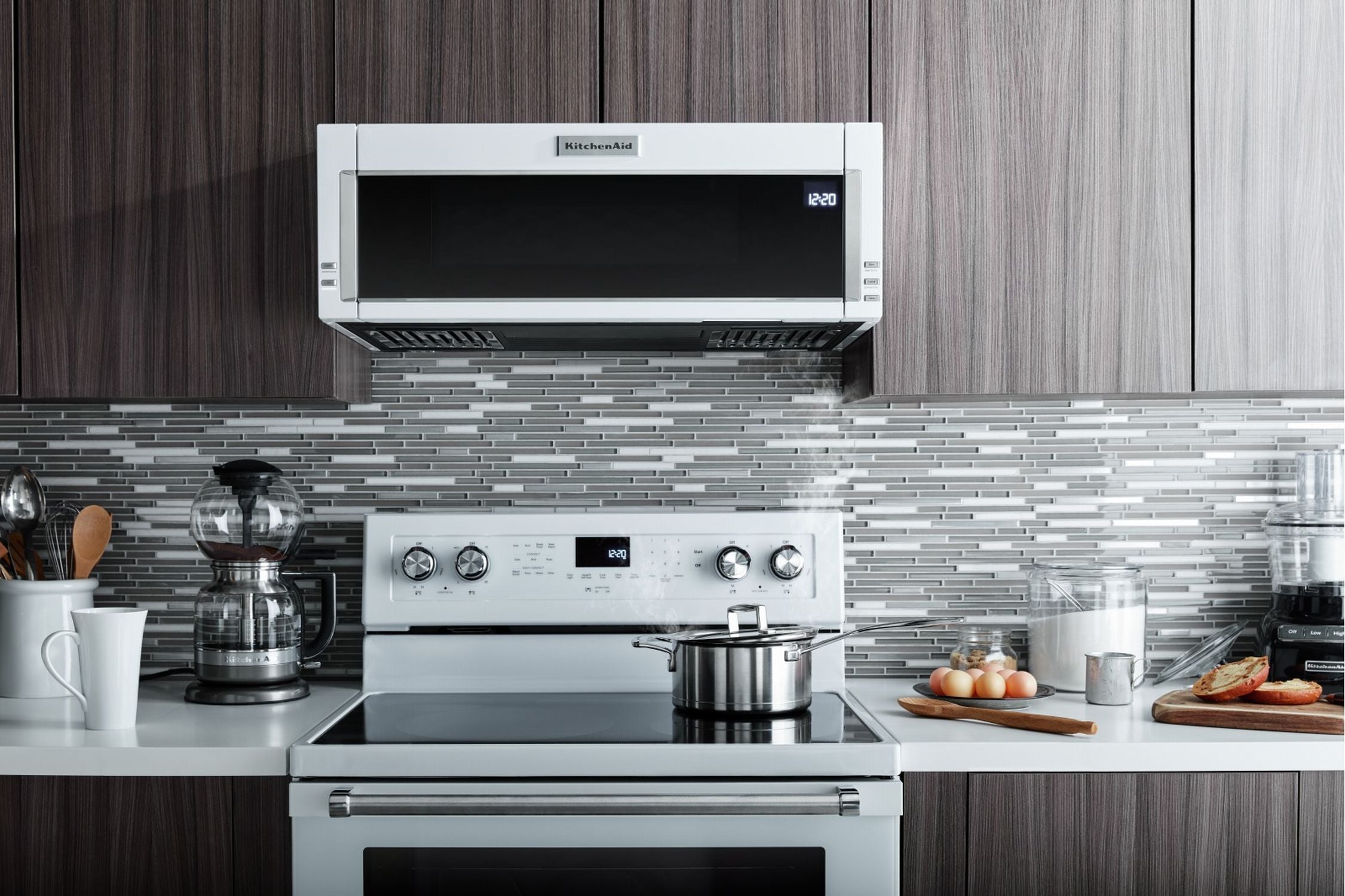 KitchenAid White Low Profile Over-the-Range Microwave and Hood Combination (1.1 Cu.Ft.) - YKMLS311HWH