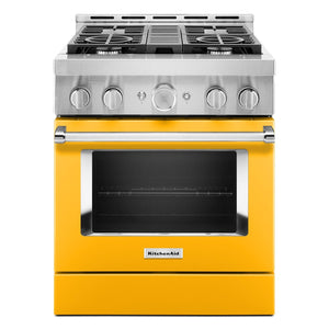 KitchenAid Yellow Pepper Smart Freestanding Commercial Gas Range (4.1 Cu. Ft.) - KFGC500JYP