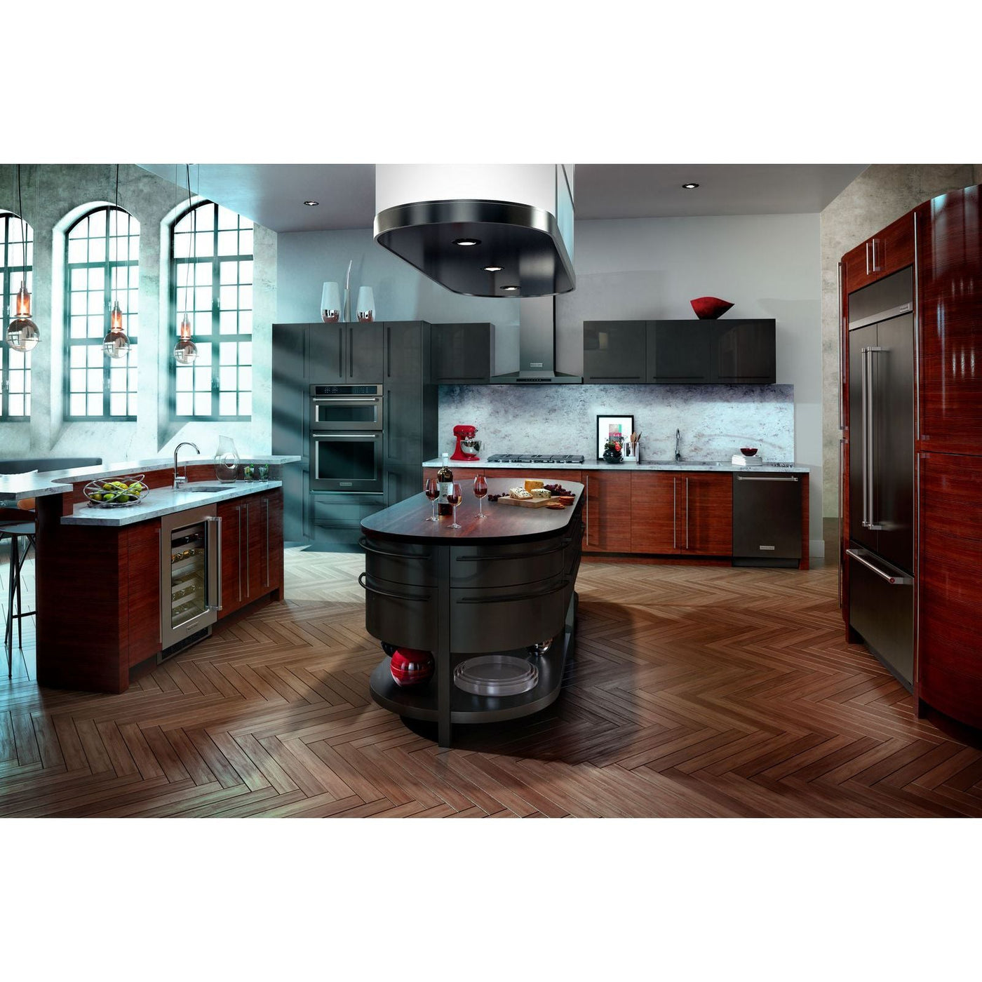 KitchenAid Stainless Steel with PrintShield™ Finish 36" Wall-Mount 3-Speed Canopy Hood - KVWB606HBS