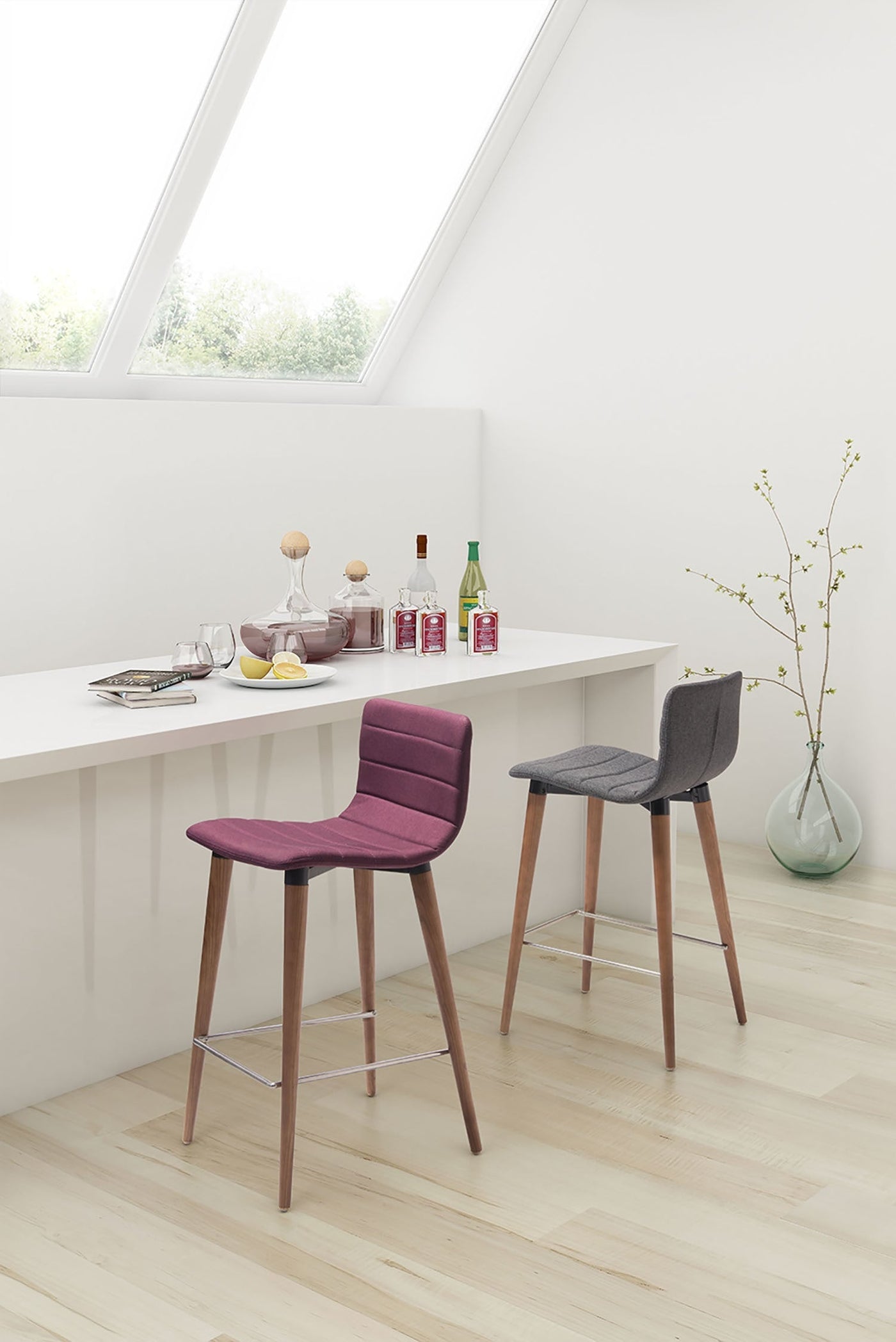 Carlisle Counter Stool - Grey - Set of 2