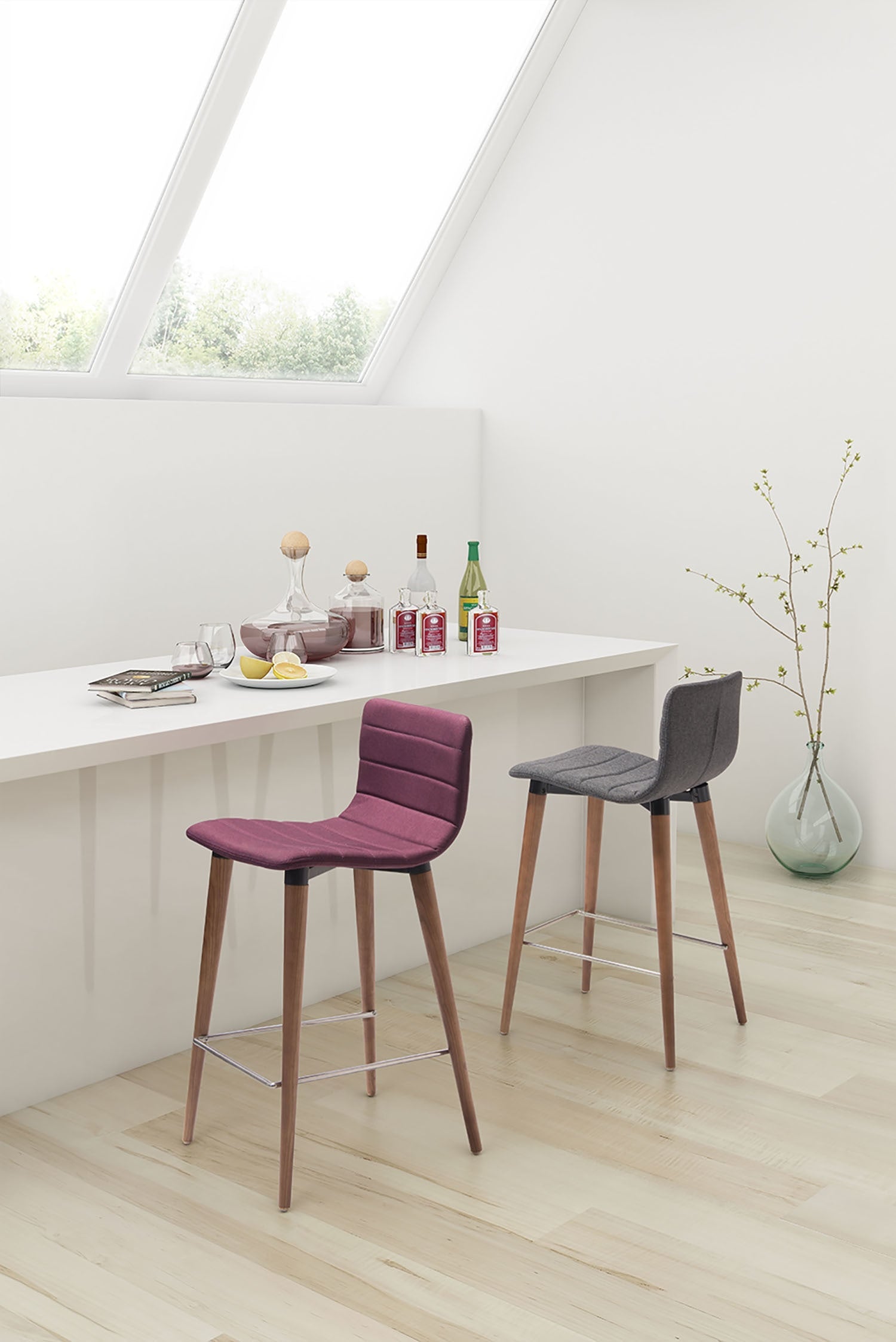 Carlisle Counter Stool - Grey - Set of 2