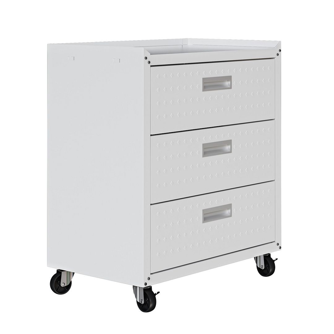 Maximus 31.5" Mobile Garage Chest with Drawers - White