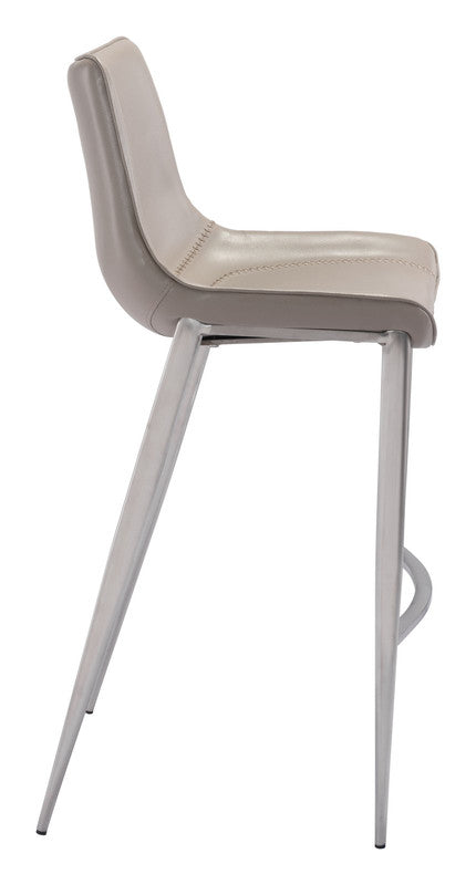 Teglberg Bar Height Stool - Greyish Brown/Silver - Set of 2