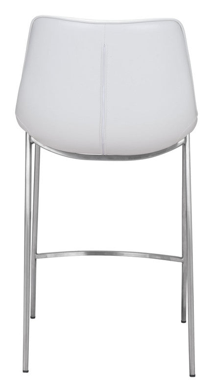 Teglberg Counter Height Stool - White/Silver - Set of 2