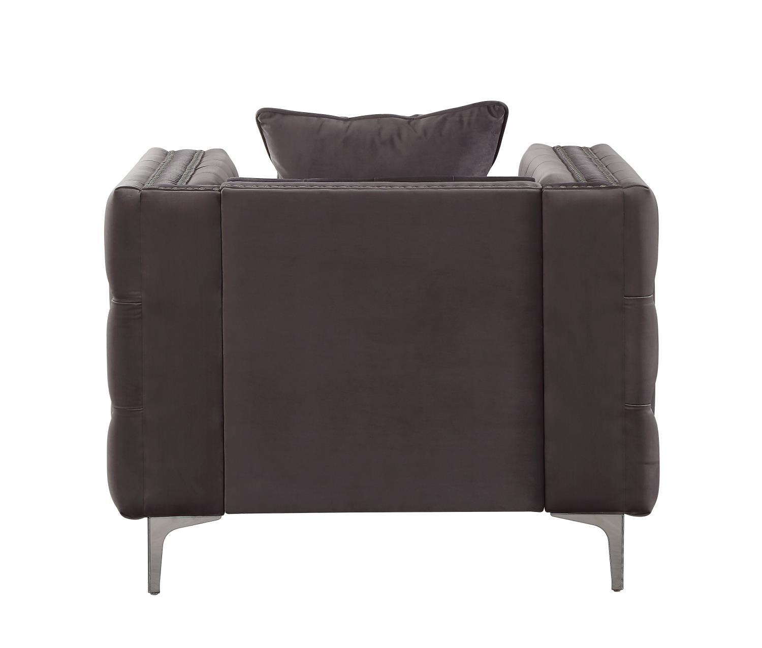 Adecyn Tufted Chair - Dark Grey