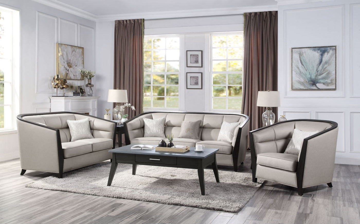Sola Ash Wood Arm Chair - Beige