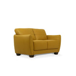 Jon Perse Leather Loveseat - Mustard