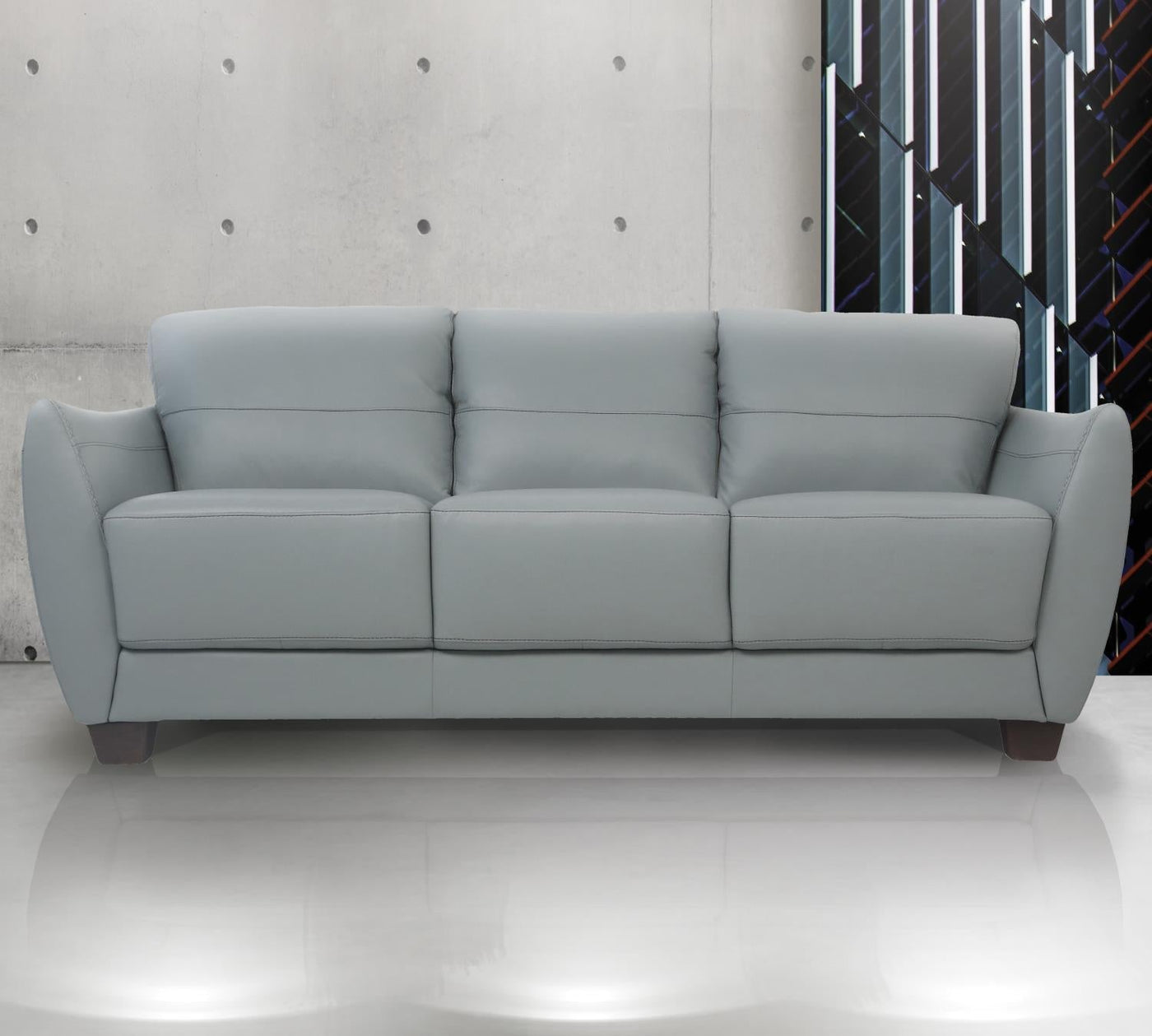 Jon Perse Leather Sofa - Hush Grey