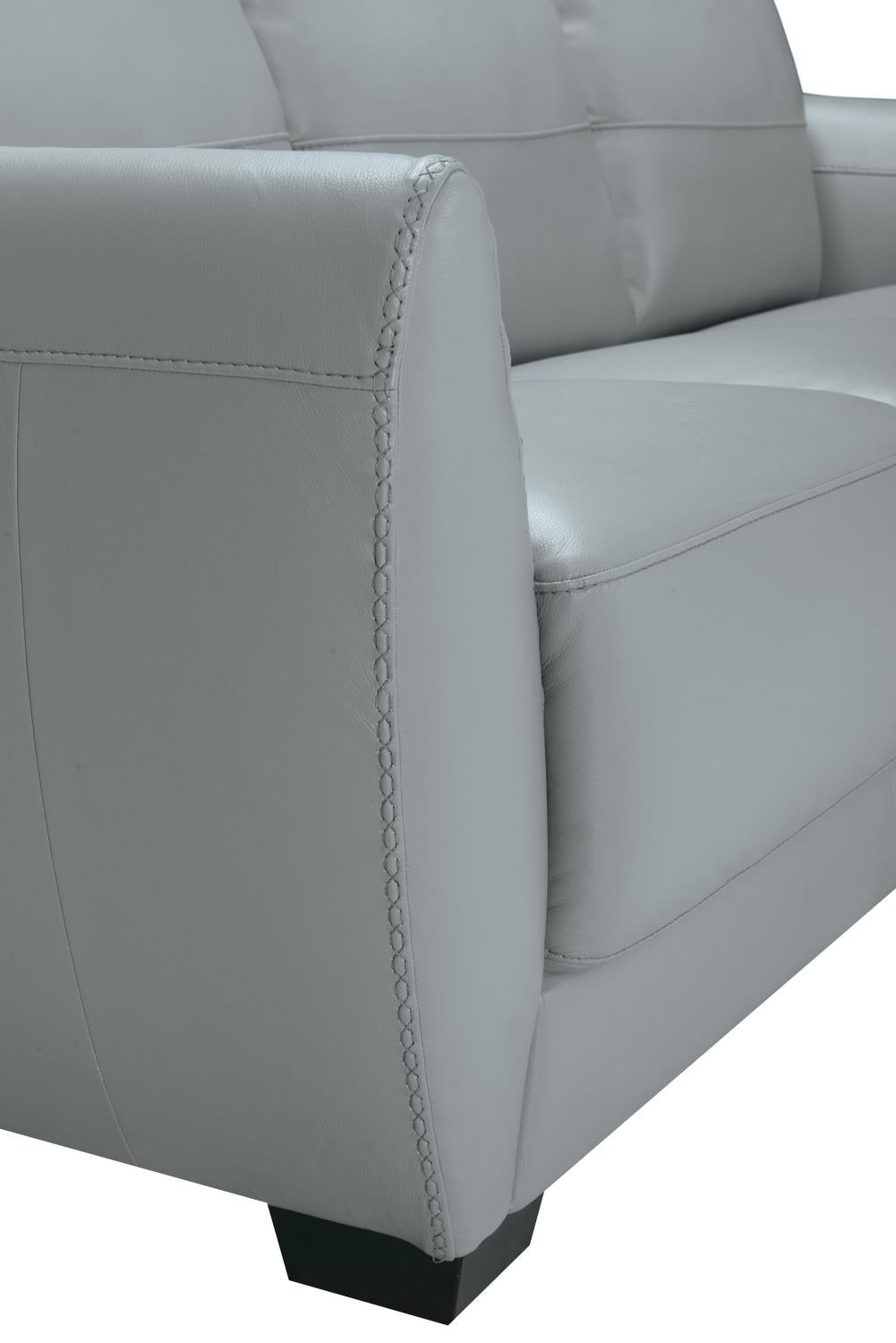 Jon Perse Leather Sofa - Hush Grey