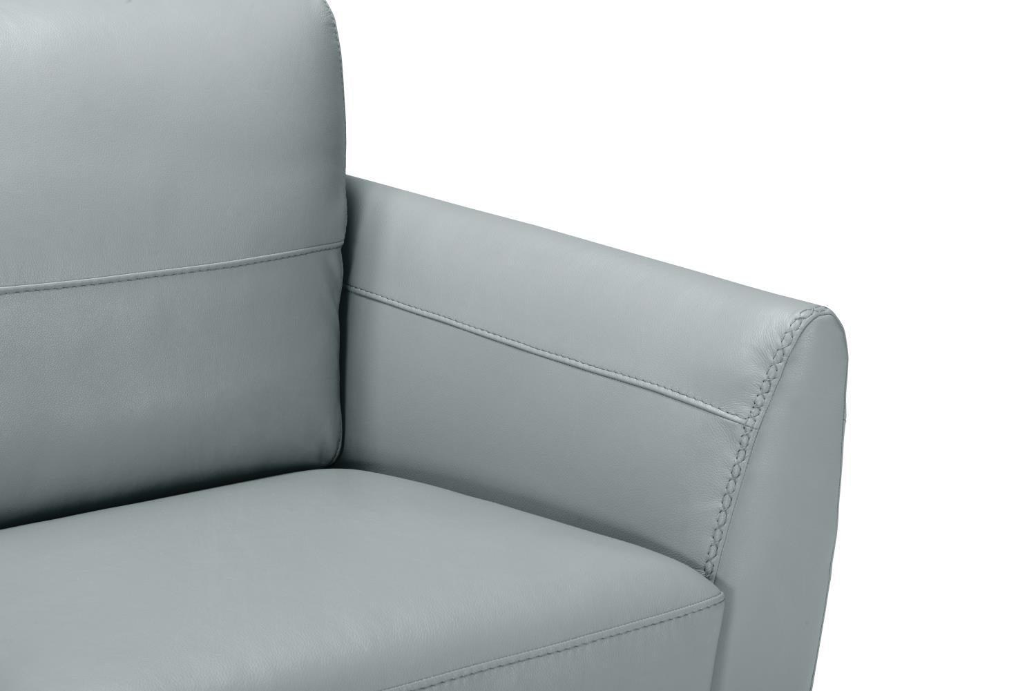 Jon Perse Leather Loveseat - Hush Grey