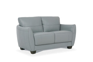 Jon Perse Leather Loveseat - Hush Grey