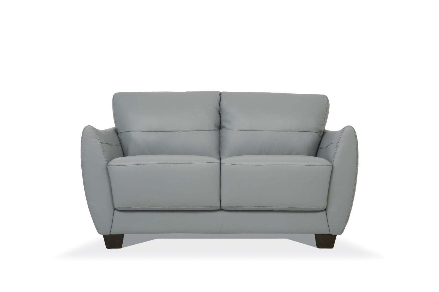 Jon Perse Leather Loveseat - Hush Grey