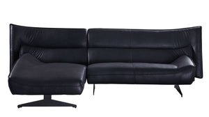 Cutler Leather Left-Facing Sectional - Black