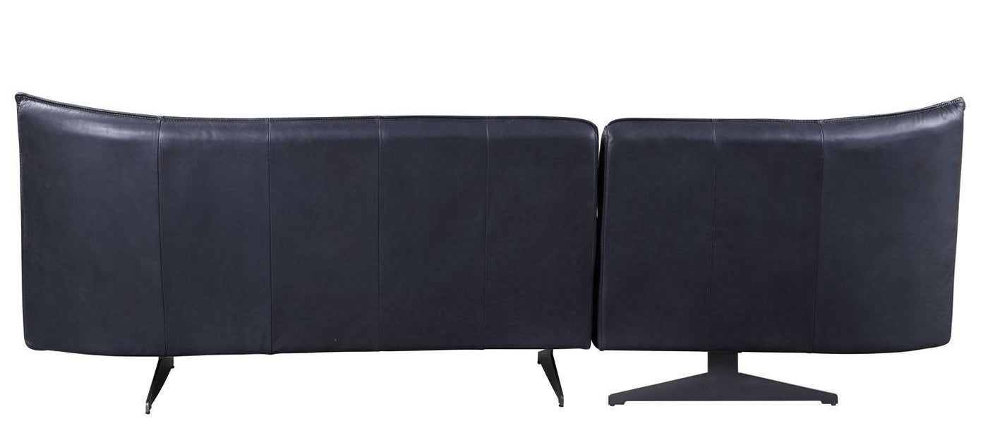Cutler Leather Left-Facing Sectional - Black