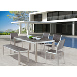 Campania Outdoor Dining Bench - Silver/Grey