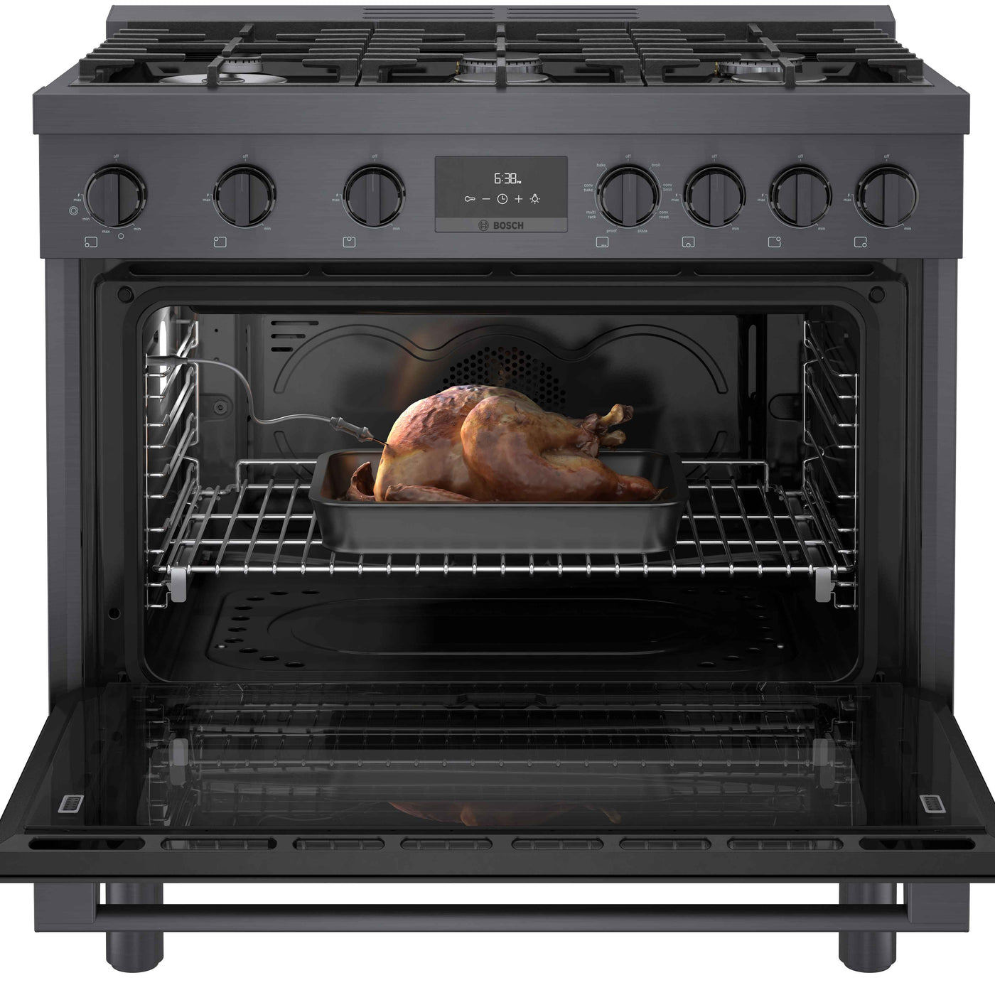 Bosch 36" Industrial Style Duel-Fuel Range Black Stainless Steel - HDS8645C