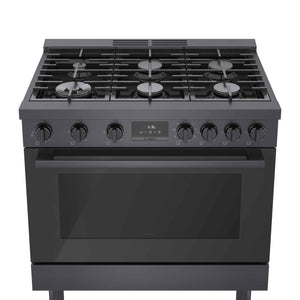 Bosch Cuisinière bi-combustion de style industriel 36 po acier inoxydable noir HDS8645C