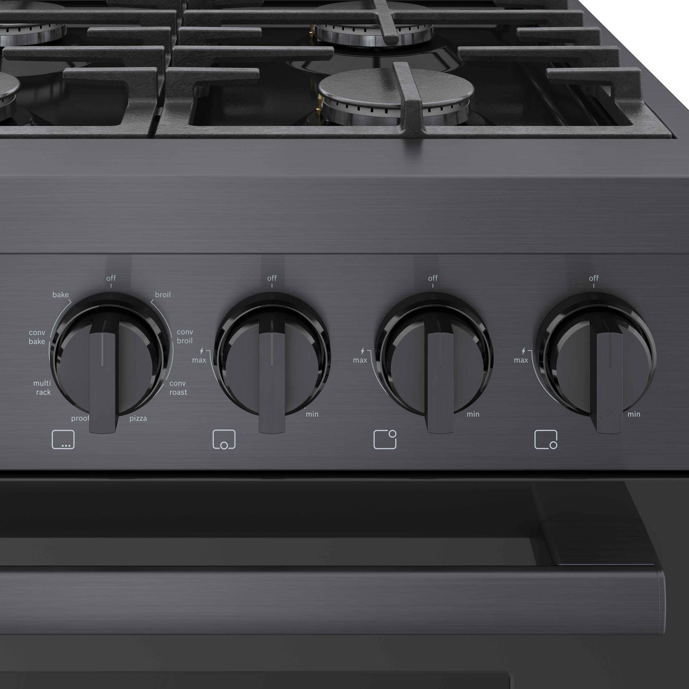 Bosch 36" Industrial Style Duel-Fuel Range Black Stainless Steel - HDS8645C