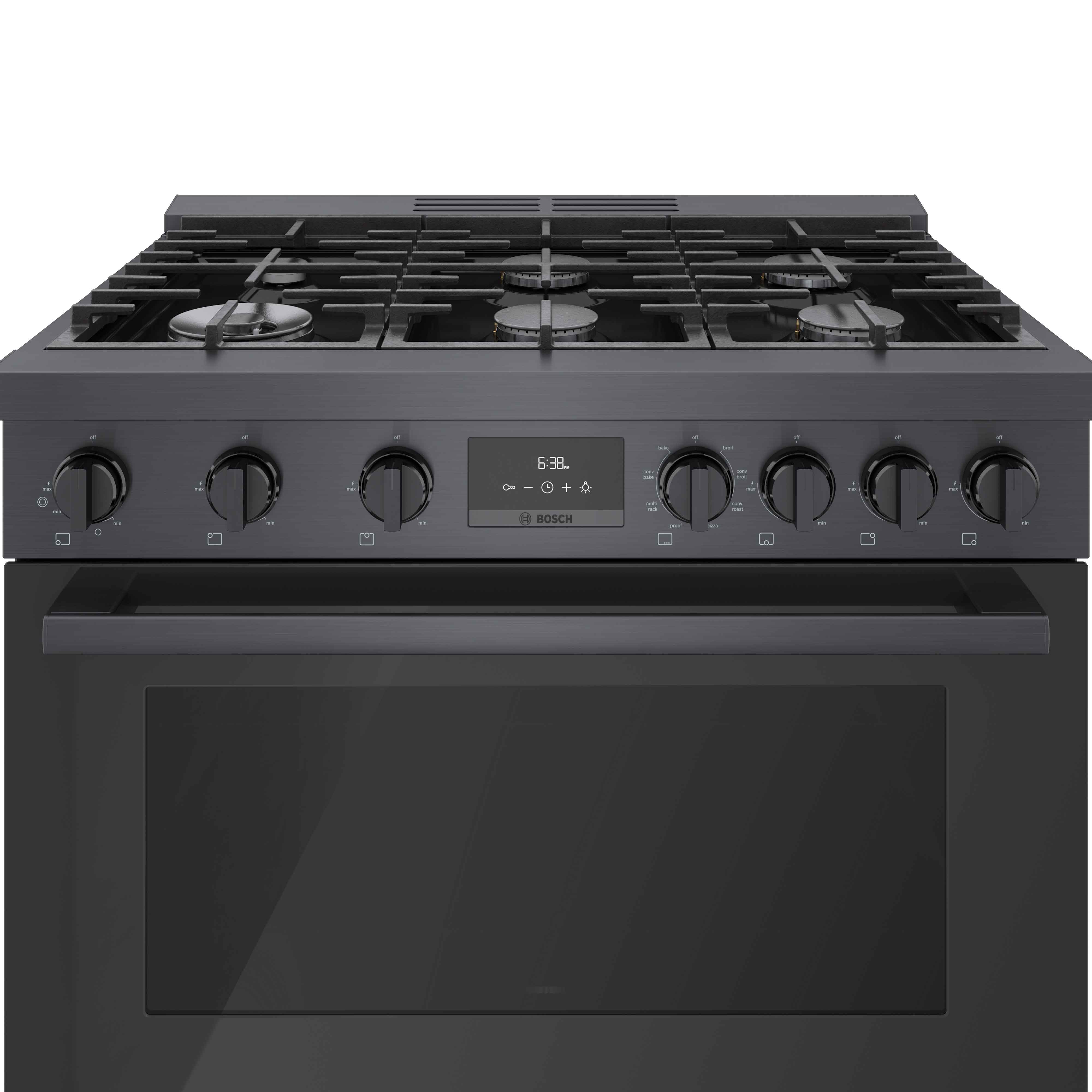 Bosch 36" Industrial Style Duel-Fuel Range Black Stainless Steel - HDS8645C