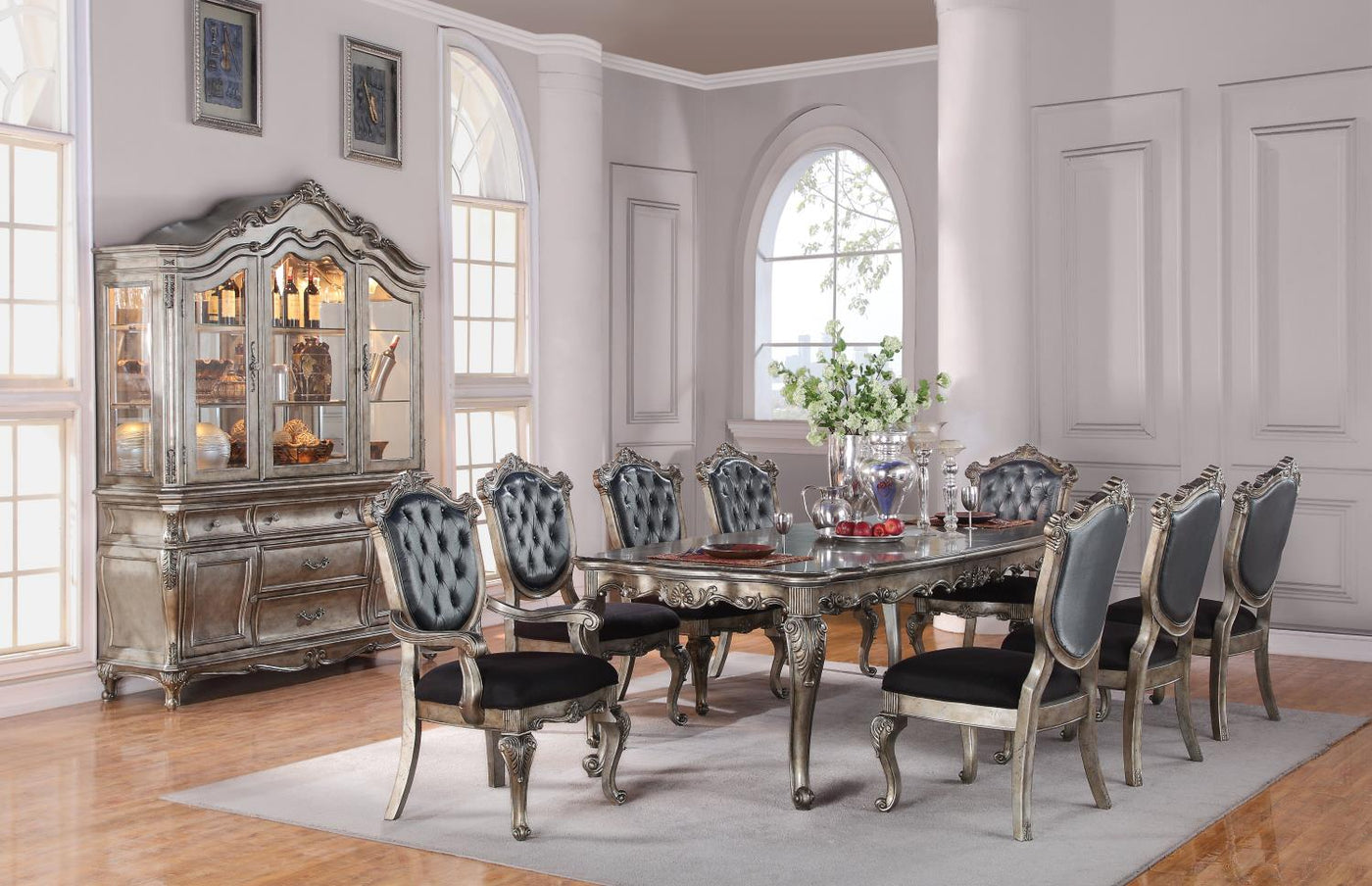 Dauphine Side Chair - Antique Platinum- Set of 2