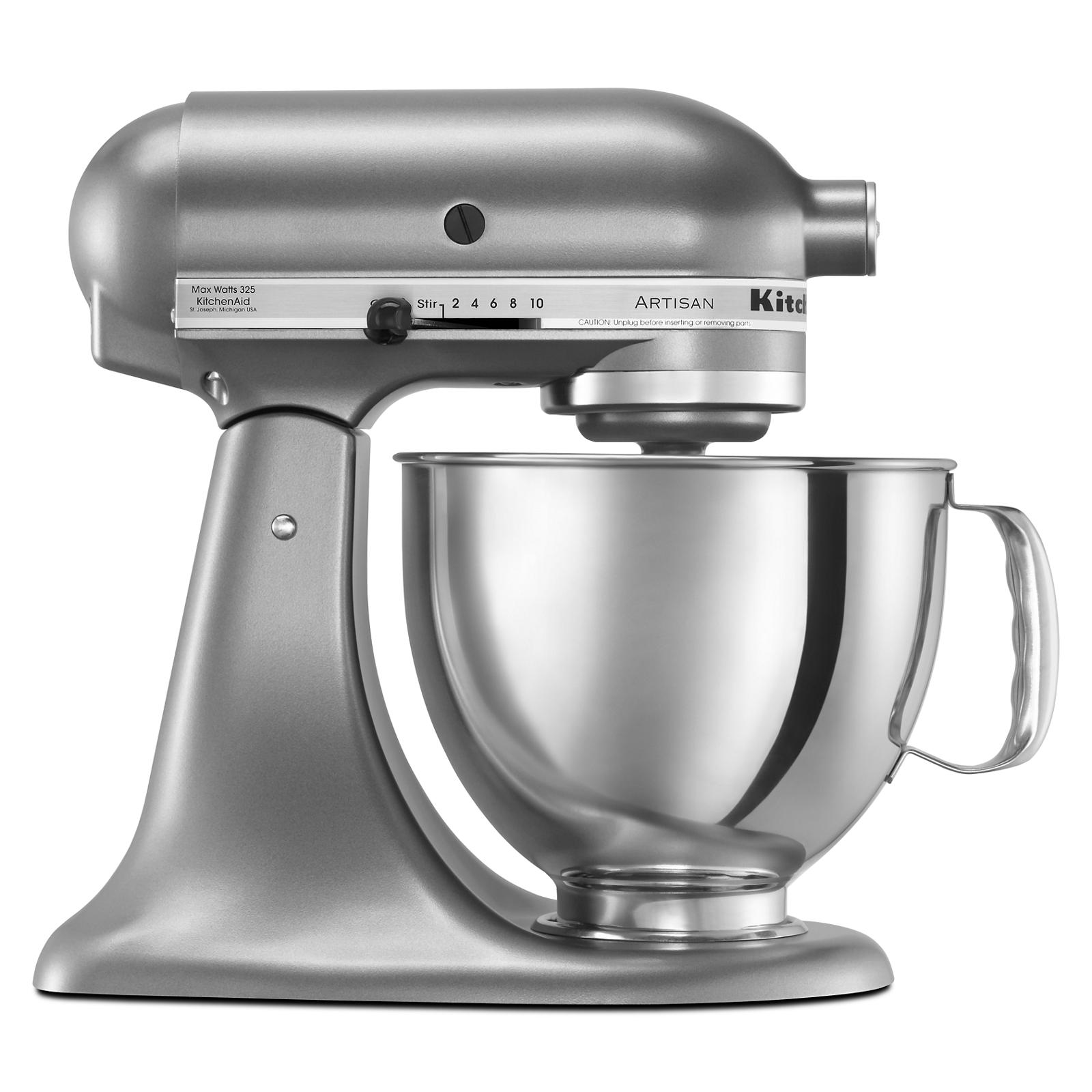 KitchenAid Contour Silver Artisan® Series 5 Quart Tilt-Head Stand Mixer - KSM150PSCU