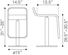 Matami Bar Stool - White