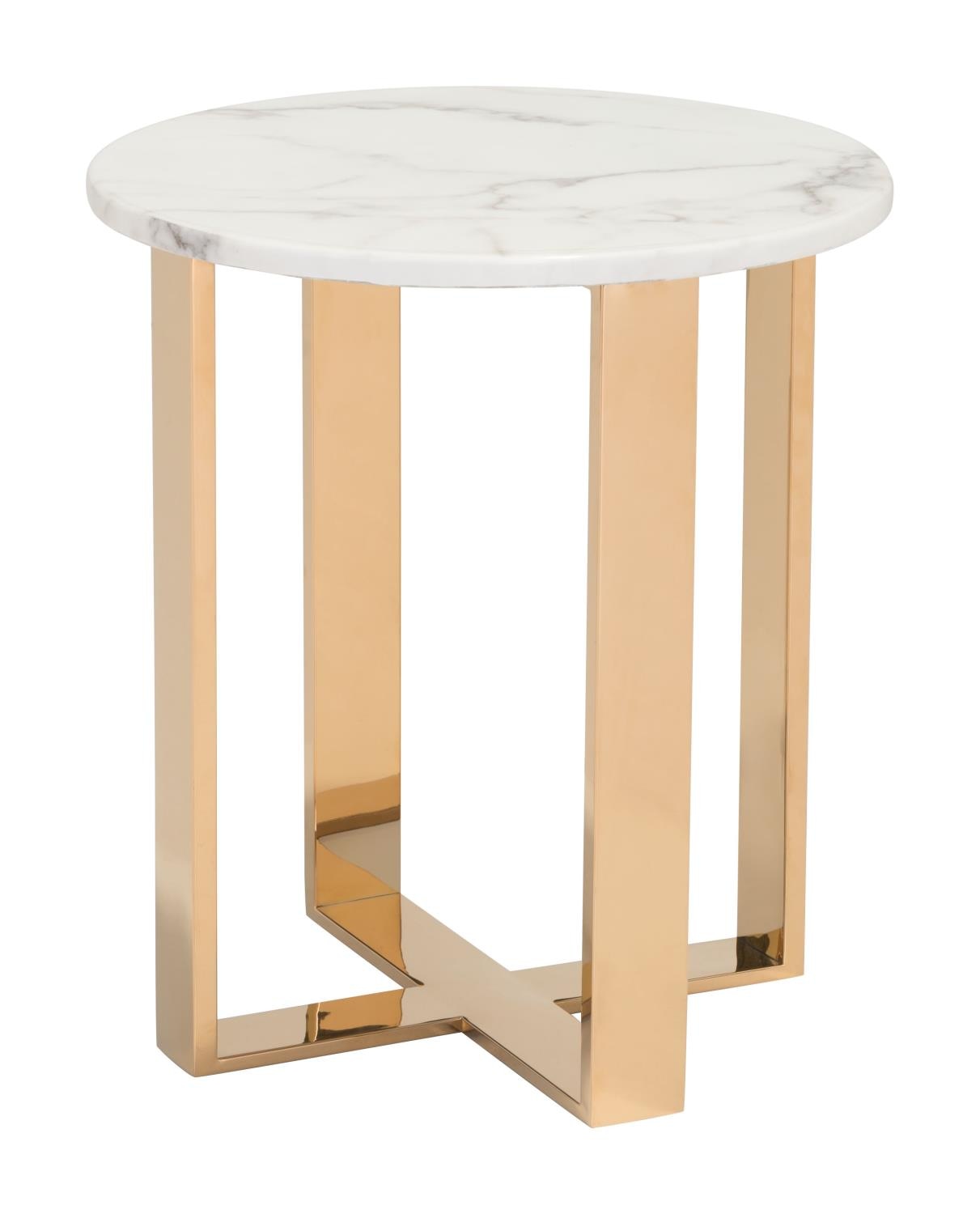 Nezahual End Table - Stone/Gold