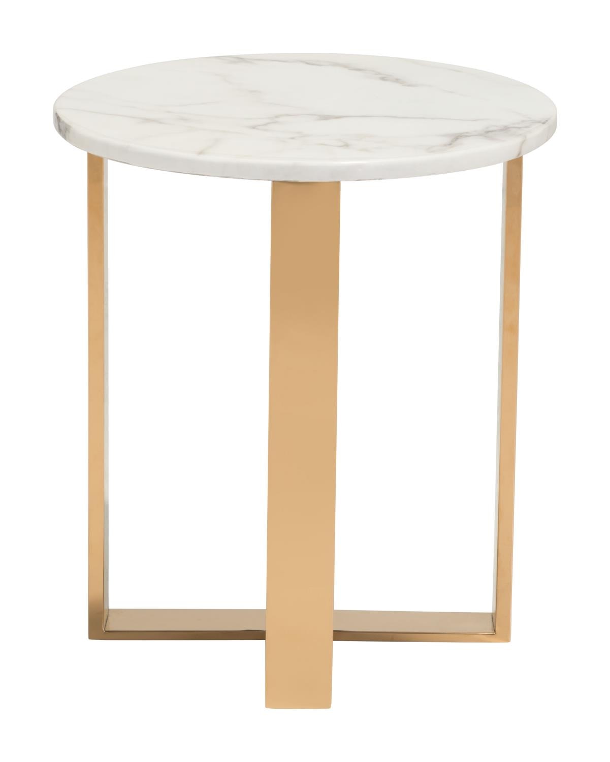 Nezahual End Table - Stone/Gold