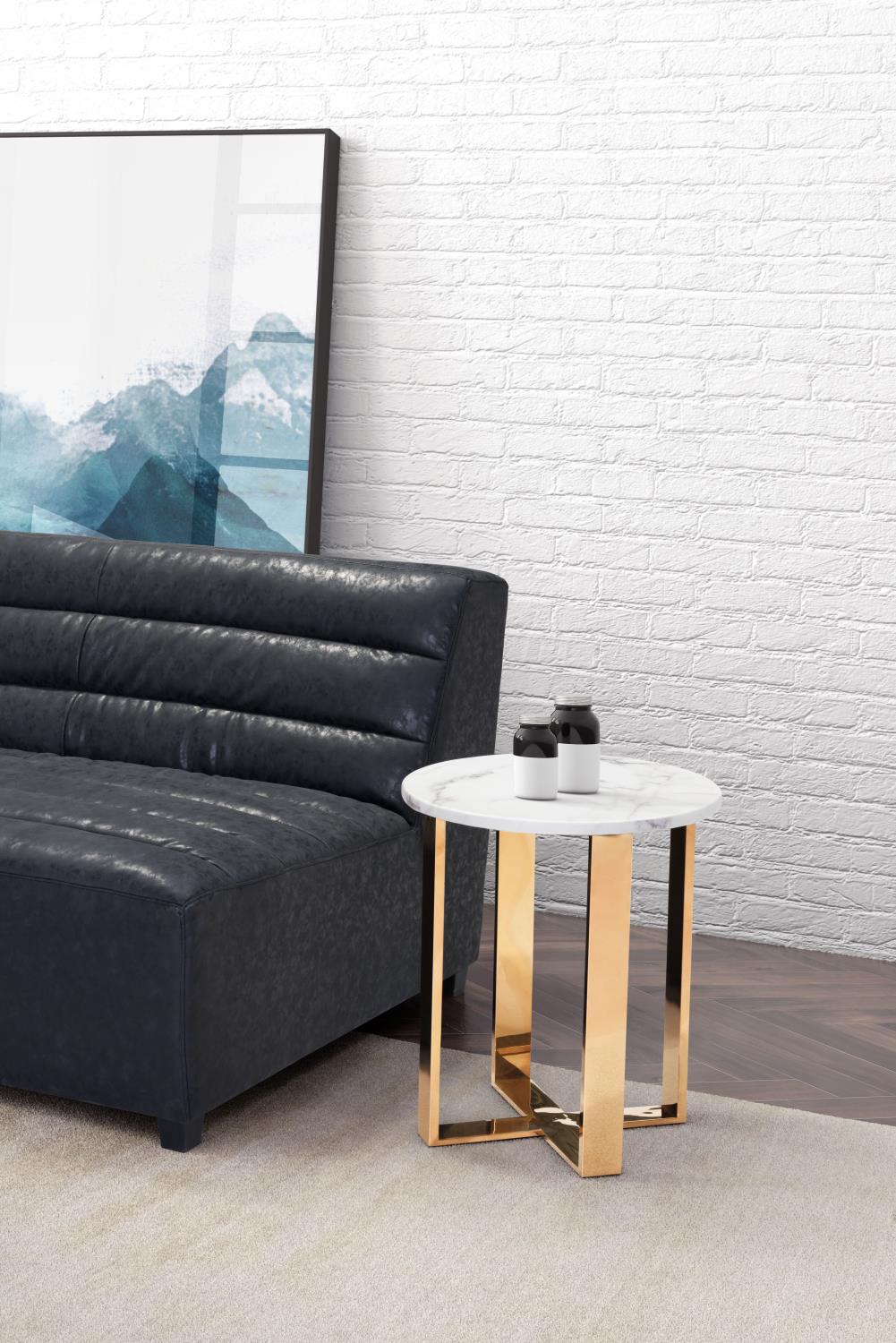 Nezahual End Table - Stone/Gold