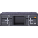 Konto Industrial Storage Bench - Gunmetal Grey/Grey