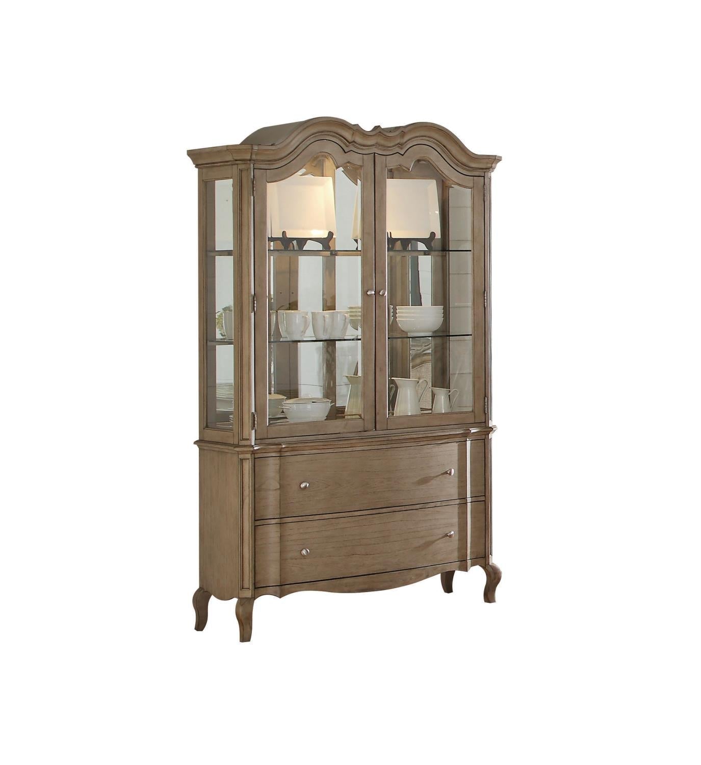 Plumage Hutch and Buffet - Antique Taupe